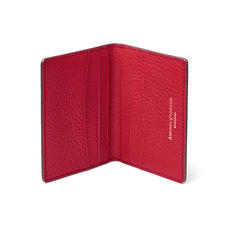 Double Fold Credit Card Holder in Cherry Pebble