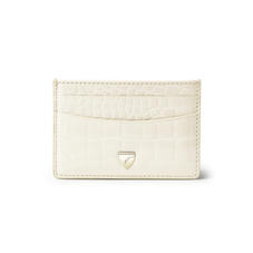 Slim Credit Card Holder in Ivory Patent Croc