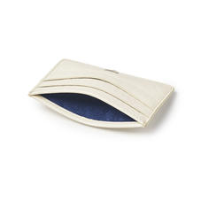 Slim Credit Card Holder in Ivory Patent Croc