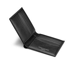 8 Card Billfold Wallet in Black Saffiano & Smooth Black