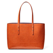 Regent Tote in Deep Shine Marmalade Small Croc