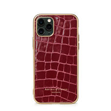 iPhone 11 Pro Case in Bordeaux Patent Croc