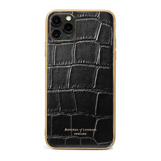 iPhone 11 Pro Max Case in Deep Shine Black Croc