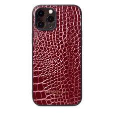 iPhone 12 Pro Max Case in Bordeaux Patent Croc