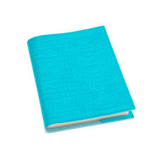A5 Refillable Leather Journal in Deep Shine Aqua Small Croc