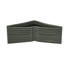 8 Card Billfold Wallet in Dark Green Saffiano