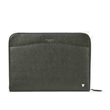 City Laptop Folio in Dark Green Saffiano