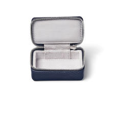 Small Travel Jewellery Case in Navy Pebble