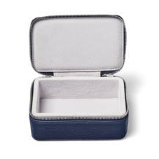Medium Travel Jewellery Case in Navy Pebble