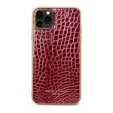 iPhone 11 Pro Max Case in Bordeaux Patent Croc