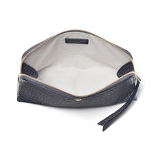 Large Essential Cosmetic Case in Storm Patent Croc