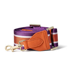 Webbing Bag Strap in Marmalade Pebble with Marmalade & Plum Stripes