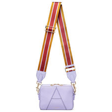 Webbing Bag Strap in English Lavender Pebble with Lavender, Tan & Cherry Stripes
