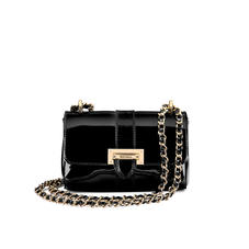 Micro Lottie Bag in Black Patent