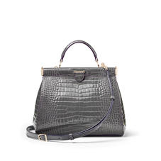 Small Florence Frame Bag in Storm Patent Croc