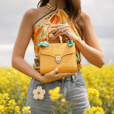 Midi Mayfair Bag in Meadow Patent Croc