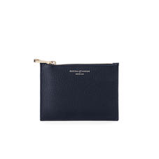 Small Essential Flat Pouch in Navy Pebble