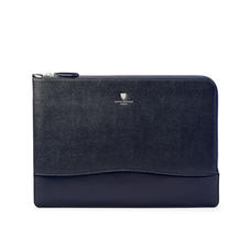 City Large Tech Folio in Navy Saffiano