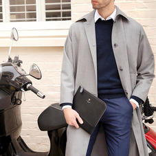 City Large Tech Folio in Navy Saffiano