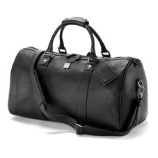 Boston Bag in Black Pebble with Silver Hardware