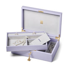 Savoy Jewellery Box in Deep Shine English Lavender Small Croc