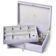 Grand Luxe Jewellery Case in Deep Shine English Lavender Small Croc