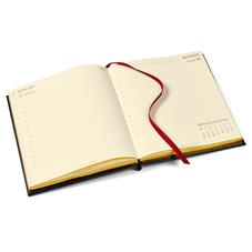 Quarto A4 Day to Page Leather Diary in Deep Shine Black Croc