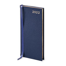 Slim Pocket Leather Diary in Navy Pebble
