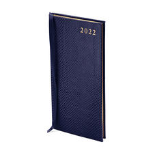 Slim Pocket Leather Diary in Midnight Blue Lizard