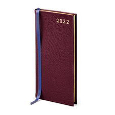 Slim Pocket Leather Diary in Oxblood Pebble