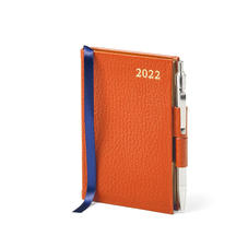 Mini Pocket Diary with Pen in Marmalade Pebble