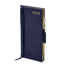 Slim Pocket Diary with Pen in Midnight Blue Lizard