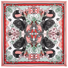 Emily Carter Silk Scarf - Fuchsia & Flamingo