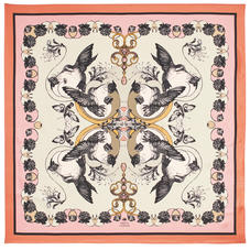 Emily Carter Silk Scarf - Hummingbird & Honeysuckle