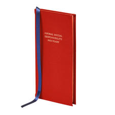 Aspinal Social Responsibility Diary in Scarlet Saffiano