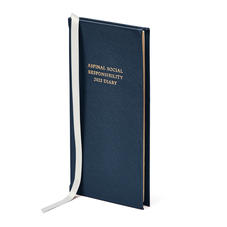 Aspinal Social Responsibility Diary in Navy Saffiano