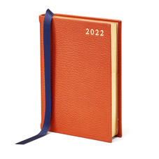A6 Day to Page Leather Diary in Marmalade Pebble