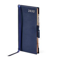 Slim Pocket Diary with Pen in Navy Pebble