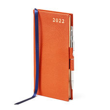 Slim Pocket Diary with Pen in Marmalade Pebble