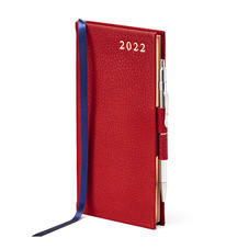 Slim Pocket Diary with Pen in Cherry Pebble