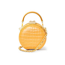 Micro Hat Box in Meadow Patent Croc