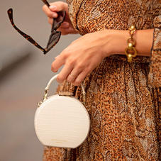 Micro Hat Box in Meadow Patent Croc