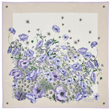 Polka Dot Poppy Giant Silk Scarf in English Lavender Pure Silk