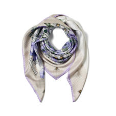 Polka Dot Poppy Giant Silk Scarf in English Lavender Pure Silk