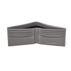 8 Card Billfold Wallet in Grey Saffiano