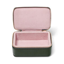 Medium Travel Jewellery Case in Evergreen Pebble