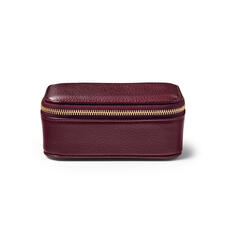 Medium Travel Jewellery Case in Burgundy Pebble