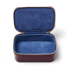 Medium Travel Jewellery Case in Burgundy Pebble
