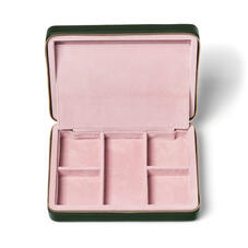 Large Travel Jewellery Case in Evergreen Pebble