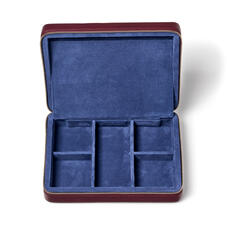 Large Travel Jewellery Case in Burgundy Pebble
